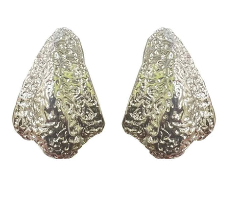 THE LUXE NK GLAM GIRL LUXURY JEWELRY COLLECTION - SILVER & GOLD CROSS OVER CLIP ON EARRINGS - E33835