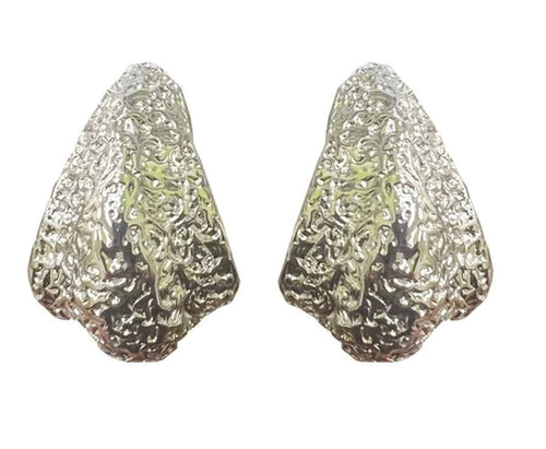 THE LUXE NK GLAM GIRL LUXURY JEWELRY COLLECTION - SILVER & GOLD CROSS OVER CLIP ON EARRINGS - E33835