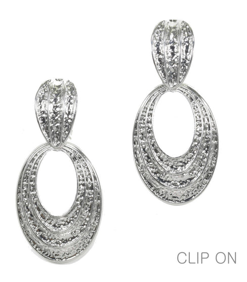 THE LUXE NK GLAM GIRL LUXURY JEWELRY COLLECTION - SILVER & GOLD CROSS OVER CLIP ON EARRINGS - E33835