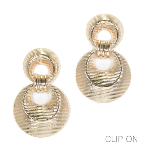 THE LUXE NK GLAM GIRL LUXURY JEWELRY COLLECTION - SILVER & GOLD CROSS OVER CLIP ON EARRINGS - E33835