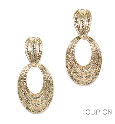 THE LUXE NK GLAM GIRL LUXURY JEWELRY COLLECTION - SILVER & GOLD CROSS OVER CLIP ON EARRINGS - E33835