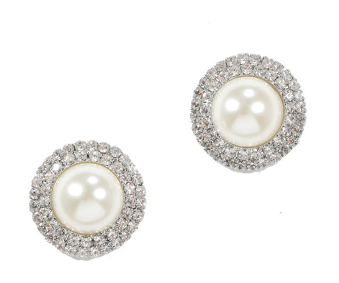 THE LUXE NK GLAM GIRL LUXURY JEWELRY COLLECTION - SILVER & GOLD CROSS OVER CLIP ON EARRINGS - E33835