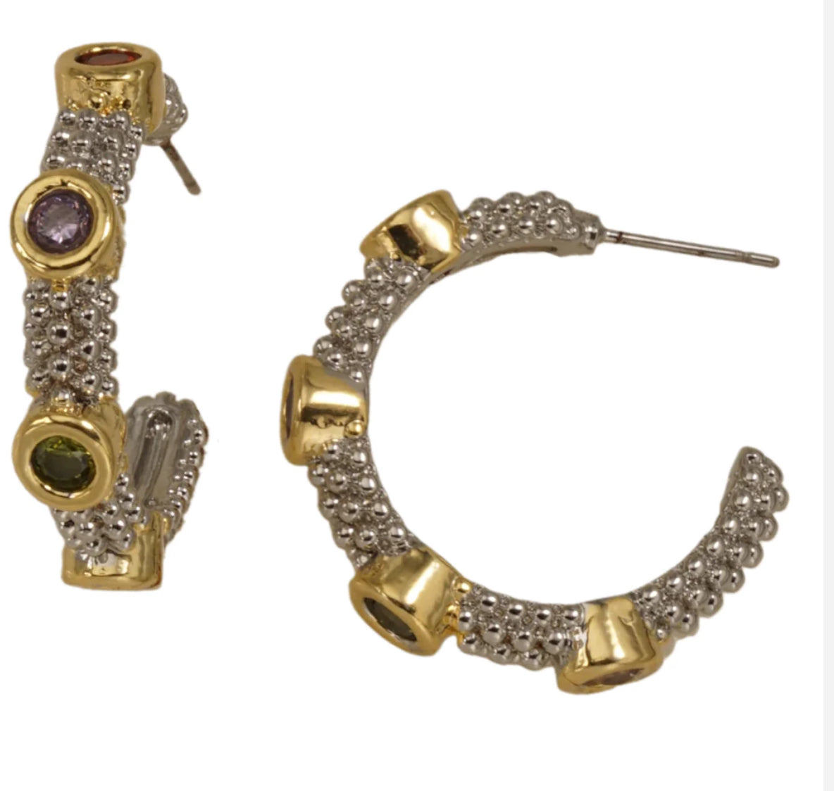 THE LUXE NK GLAM GIRL LUXURY JEWELRY COLLECTIONS-14K PLATED MULTI COLORED RHINESTONE