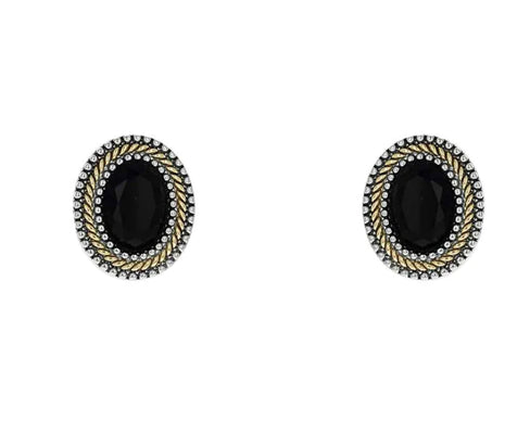 THE LUXE NK GLAM GIRL LUXURY JEWELRY COLLECTION - SILVER & GOLD CROSS OVER CLIP ON EARRINGS - E33835