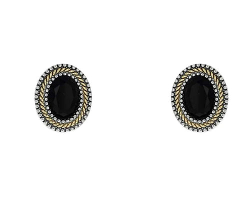 THE LUXE NK GLAM GIRL LUXURY JEWELRY COLLECTION - SILVER & GOLD CROSS OVER CLIP ON EARRINGS - E33835