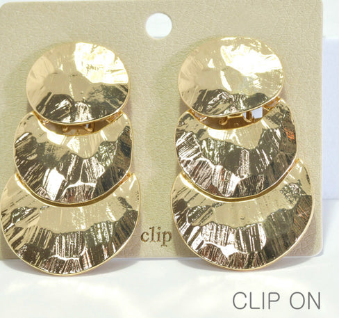 THE LUXE NK GLAM GIRL LUXURY JEWELRY COLLECTION - SILVER & GOLD CROSS OVER CLIP ON EARRINGS - E33835