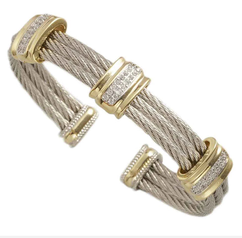 THE LUXE NK GLAM GIRL LUXURY JEWELRY COLLECTION - RHINESTONE CLUSTERED MAGNETIC CLASP BRACELET & BANGLES