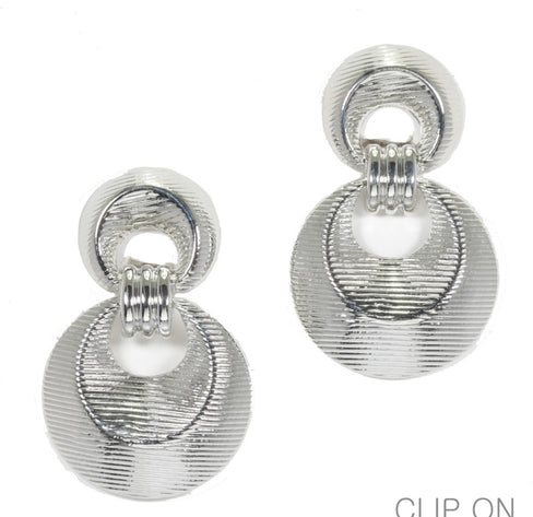 THE LUXE NK GLAM GIRL LUXURY JEWELRY COLLECTION - SILVER & GOLD CROSS OVER CLIP ON EARRINGS - E33835