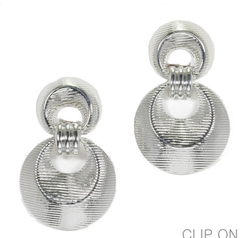 THE LUXE NK GLAM GIRL LUXURY JEWELRY COLLECTION - SILVER & GOLD CROSS OVER CLIP ON EARRINGS - E33835