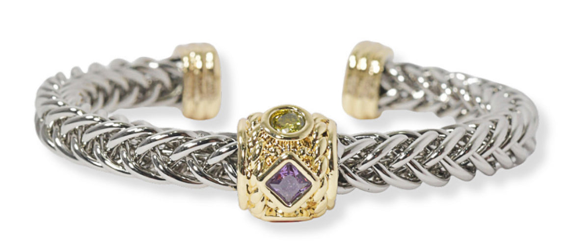 THE LUXE NK GLAM GIRL LUXURY JEWELRY COLLECTIONS-14K PLATED MULTI COLORED RHINESTONE