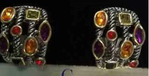 THE LUXE NK GLAM GIRL LUXURY JEWELRY COLLECTION - SILVER & GOLD CROSS OVER CLIP ON EARRINGS - E33835