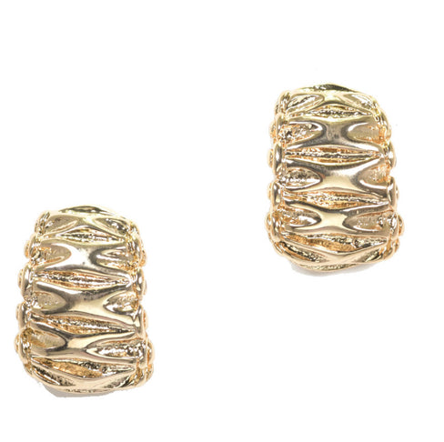 THE LUXE NK GLAM GIRL LUXURY JEWELRY COLLECTION - SILVER & GOLD CROSS OVER CLIP ON EARRINGS - E33835
