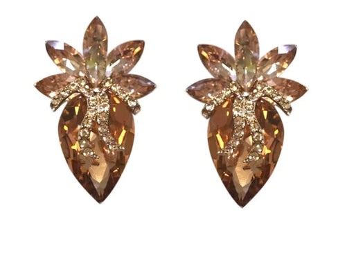 THE LUXE NK GLAM GIRL LUXURY JEWELRY COLLECTION - SILVER & GOLD CROSS OVER CLIP ON EARRINGS - E33835