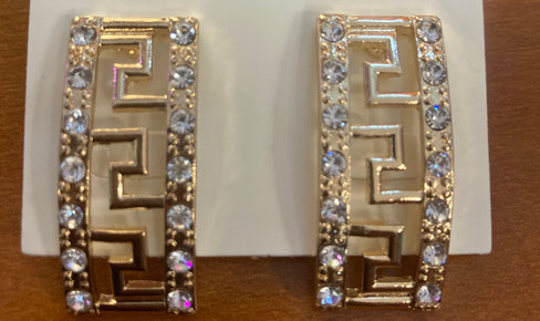 THE LUXE NK GLAM GIRL ACCESSORIES & BELT COLLECTION - GREEK HOOP DANGLE EARRINGS - YE3397