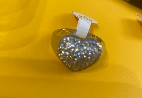 THE LUXE NK GLAM GIRL LUXURY JEWELRY COLLECTIONS-SMALL SILVER CLUSTERED HEART RING