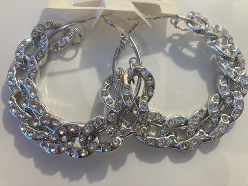 THE LUXE NK GLAM GIRL LUXURY JEWELRY COLLECTION - VARIOUS RHINESTONE HOOP EARRINGS -2156A