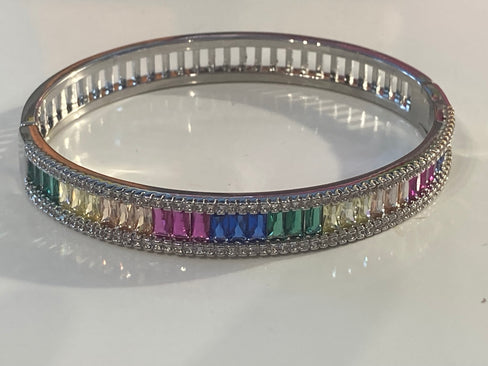THE LUXE NK GLAM GIRL LUXURY JEWELRY COLLECTIONS-14K PLATED MULTI COLORED RHINESTONE