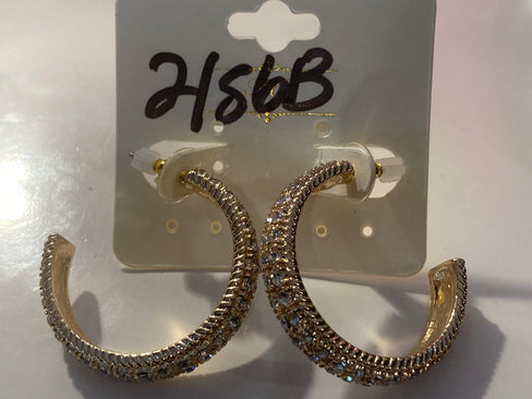 THE LUXE NK GLAM GIRL LUXURY JEWELRY COLLECTION - VARIOUS RHINESTONE HOOP EARRINGS -2156A