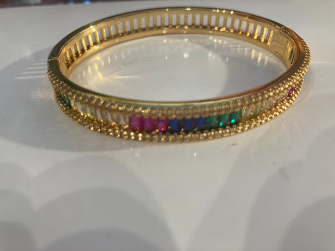 THE LUXE NK GLAM GIRL LUXURY JEWELRY COLLECTIONS-14K PLATED MULTI COLORED RHINESTONE
