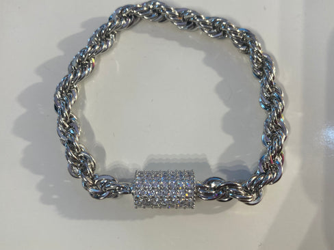 THE LUXE NK GLAM GIRL LUXURY JEWELRY COLLECTION - RHINESTONE CLUSTERED MAGNETIC CLASP BRACELET & BANGLES
