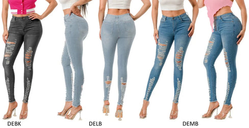 THE LUXE NK GLAM GIRL SUPER STRETCHY FLY GIRL JEAN COLLECTIONS-YELLOWS