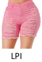 THE LUXE NK GLAM HIGH WASTED RIPPED SHORTS-MM3001