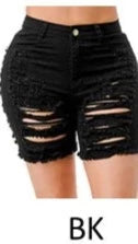 THE LUXE NK GLAM HIGH WASTED RIPPED SHORTS-MM3001