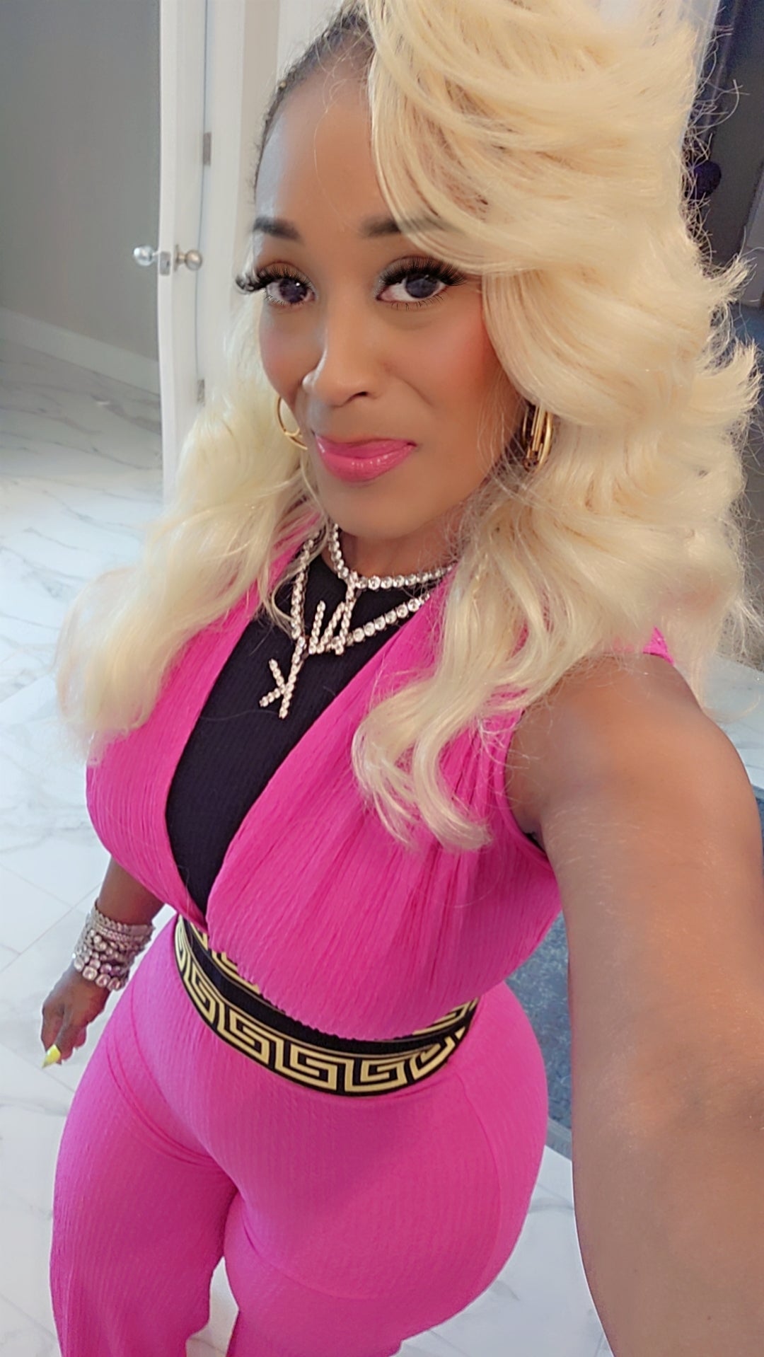 THE LUXE NK GLAM BLACK GREEK 2PC PANTS SET-NKGRK