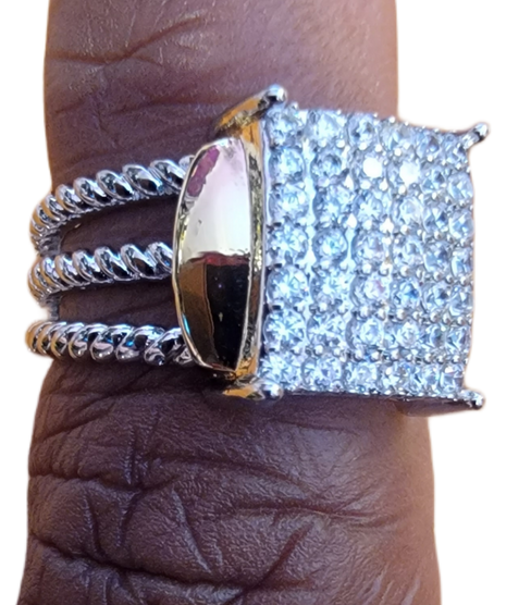 THE LUXE NK GLAM GIRL LUXURY JEWELRY COLLECTION - CZ RHINESTONE PRINCESS RING - VOLUME 1 RINGS