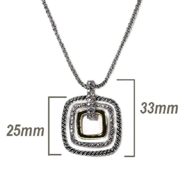 THE LUXE NK GLAM GIRL LUXURY JEWELRY COLLECTION - NK GLAM SQUARE ROPE RHINESTONE EARRINGS/NECKLACES-VOLUME3 -