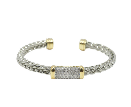 THE LUXE NK GLAM GIRL LUXURY JEWELRY COLLECTION - RHINESTONE CLUSTERED MAGNETIC CLASP BRACELET & BANGLES