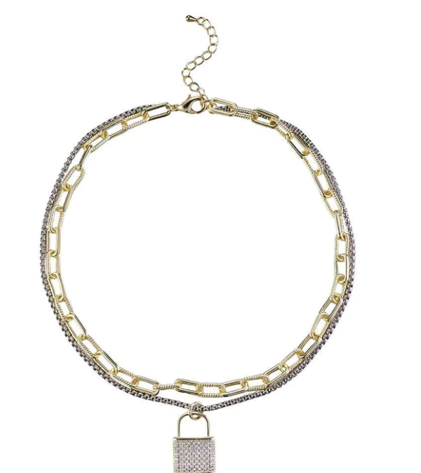 THE LUXE NK GLAM GIRL LUXURY JEWELRY COLLECTION - THE LUXE RHINESTONE TOGGLE NECKLACE & BRACELET/B