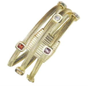 THE LUXE NK GLAM GIRL LUXURY JEWELRY COLLECTIONS-14K PLATED MULTI COLORED RHINESTONE