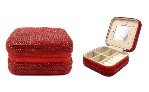 THE LUXE NK GLAM GIRL CUSTOM RHINESTONE COLLECTION - BLING COMPACT JEWELRY BOX-6620