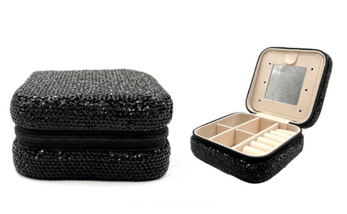 THE LUXE NK GLAM GIRL CUSTOM RHINESTONE COLLECTION - BLING COMPACT JEWELRY BOX-6620
