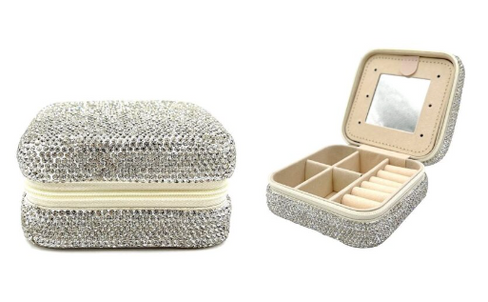 THE LUXE NK GLAM GIRL CUSTOM RHINESTONE COLLECTION - BLING COMPACT JEWELRY BOX-6620