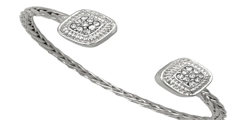 THE LUXE NK GLAM GIRL LUXURY JEWELRY COLLECTION - RHINESTONE CLUSTERED MAGNETIC CLASP BRACELET & BANGLES