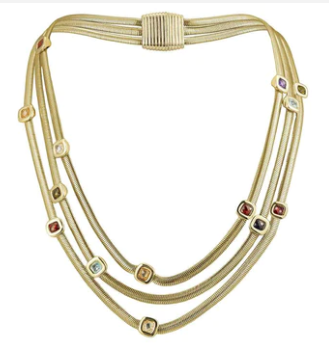 THE LUXE NK GLAM GIRL LUXURY JEWELRY COLLECTION - 14K PLATED MULTI COLORED RHINESTONE COLLECTION