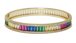 THE LUXE NK GLAM GIRL LUXURY DESIGNER JEWELRY COLLECTION - THE STAINLESS STEEL BAGUETTE BRACELET -