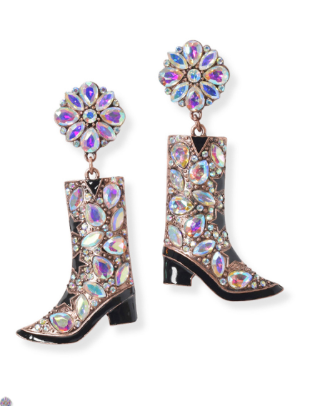 THE LUXE NK GLAM FLY WESTERN GIRL DIAMOND TURQUOISE EARRINGS - VOLUME 1