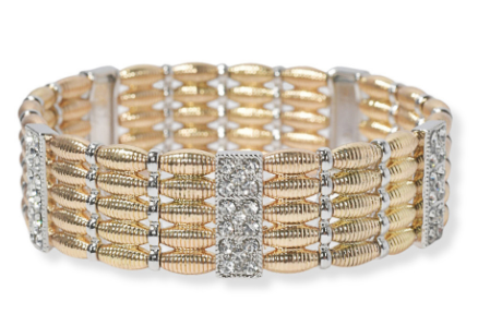 THE LUXE NK GLAM GIRL LUXURY JEWELRY COLLECTION - RHINESTONE CLUSTERED MAGNETIC CLASP BRACELET & BANGLES