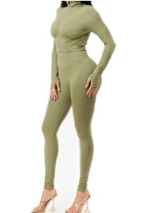 THE LUXE NK GLAM GIRL BASIC SEAMLESS 2PC ACTIVE SET COLLECTION- 2176A