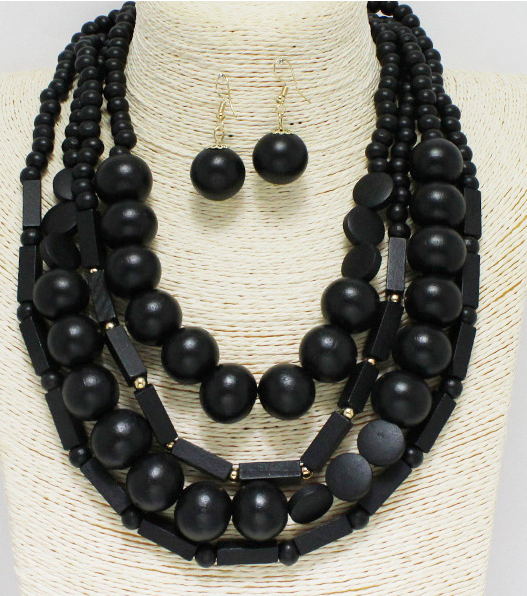 THE LUXE NK GLAM GIRL LUXURY JEWELRY COLLECTION - NK GLAM GIRL CHUNKY WOOD NECKLACE SETS - VOLUME 1