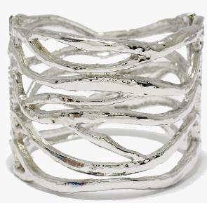 THE LUXE NK GLAM GIRL LUXURY JEWELRY COLLECTION - SILVER/METAL SIMPLE BUT ELEGANT METAL CUFF /BANGLE /BRACELETS - BG5336