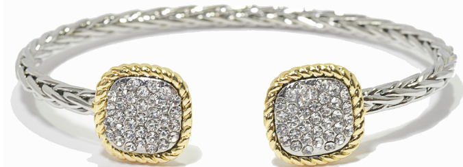 THE LUXE NK GLAM GIRL LUXURY JEWELRY COLLECTION - 14K PLATED DY DESIGNER RHINESTONE BRACELET & BANGLE - VOLUME 1
