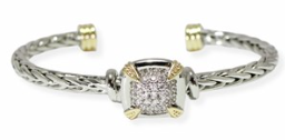 THE LUXE NK GLAM GIRL LUXURY JEWELRY COLLECTION - RHINESTONE CLUSTERED MAGNETIC CLASP BRACELET & BANGLES