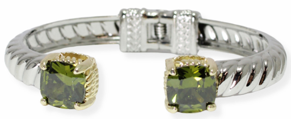 THE LUXE NK GLAM GIRL LUXURY DESIGNER INSPIRED JEWELRY COLLECTION - 14K GOLD PLATED RHINESTONE HINGED CUFF BRACELETS - VOLUME 1