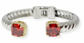 THE LUXE NK GLAM GIRL LUXURY DESIGNER INSPIRED JEWELRY COLLECTION - 14K GOLD PLATED RHINESTONE HINGED CUFF BRACELETS - VOLUME 1