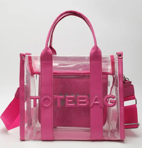 FLY GIRL PATCHWORK CLEAR GLAM TOTE BAG