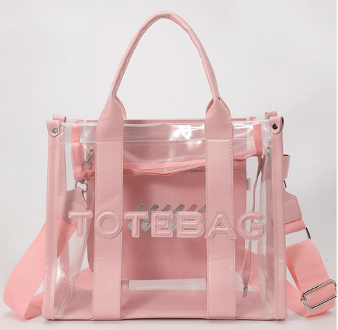 FLY GIRL PATCHWORK CLEAR GLAM TOTE BAG